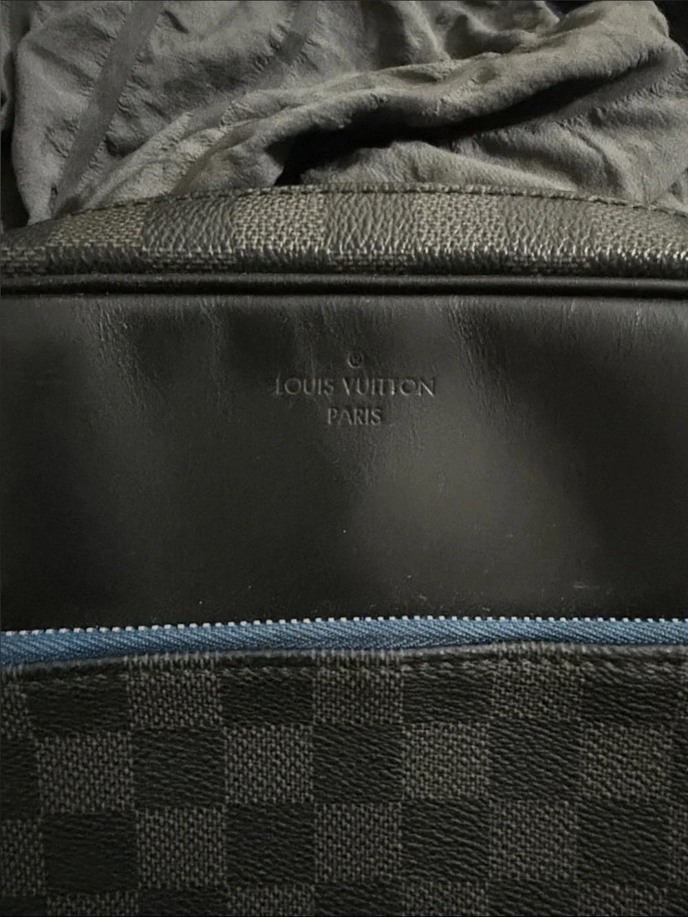 Louis Vuitton Damier Graphite Dayton PM Messenger Bag with Blue Trim